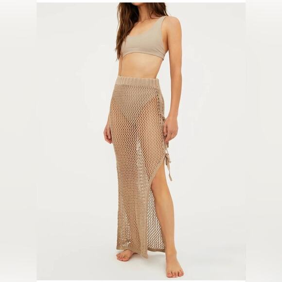 Beach Riot Women's Tan Deborah Skirt Bikini Cover Up Medium - Picture 1 of 7